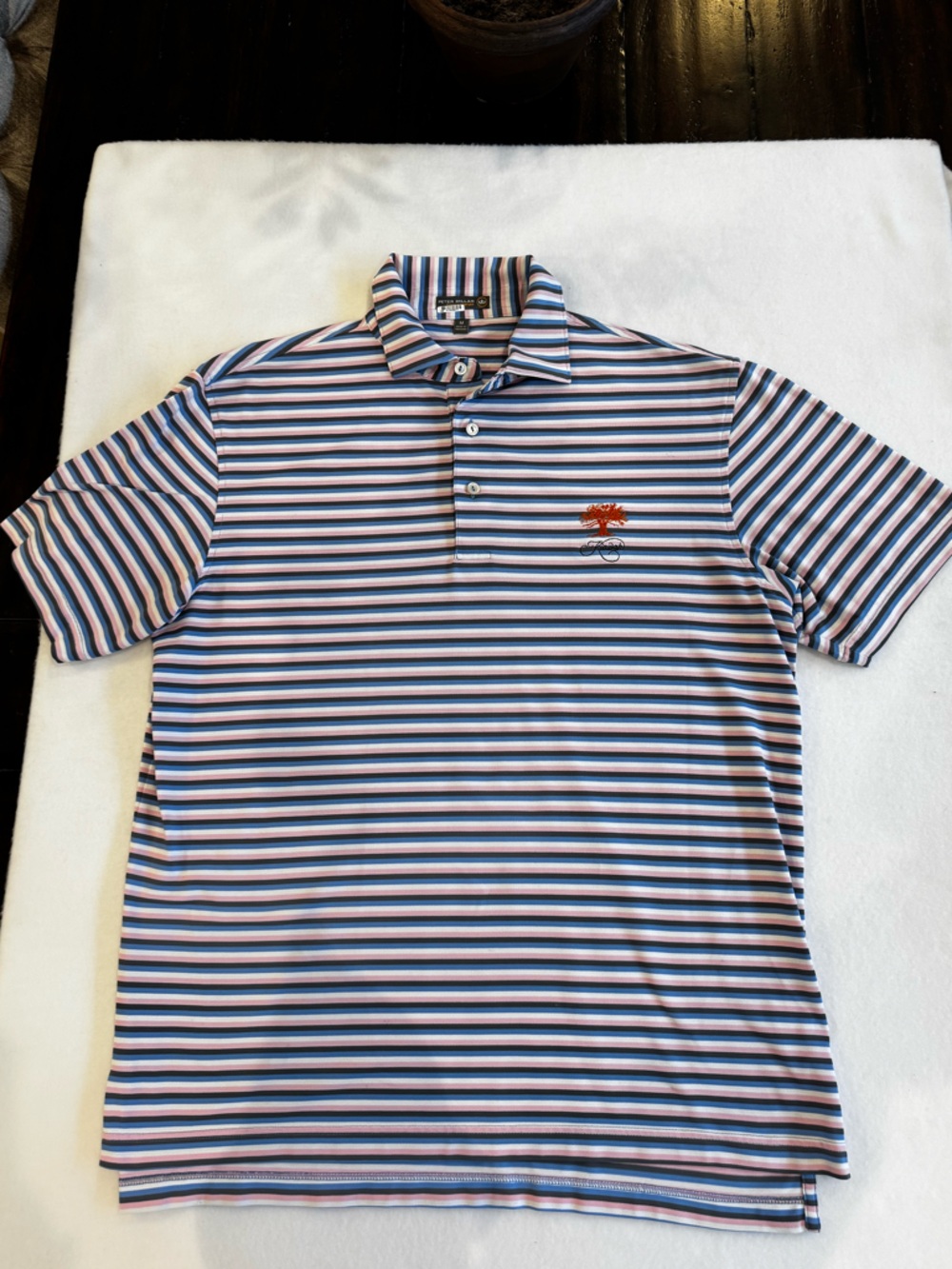 Peter Millar Summer Comfort Men's Short Sleeve Stripe Polo “Kiawah” Golf Medium